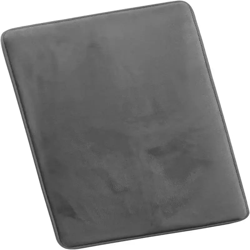 Alfombra de baño Simples Market en terciopelo coral gris, súper absorbente y antideslizante