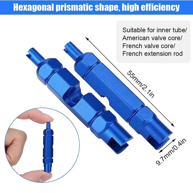 Valve core remover tool, blue aluminum, 2-pack, Simples Market