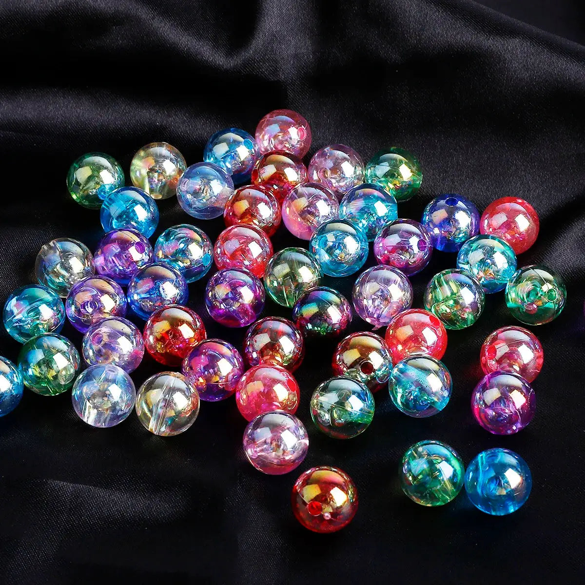 100 Pcs Mixed Color Crystal Round AB Spacer Beads Plastic Loose Beads For DIY Jewelry Making Earrings Accessories