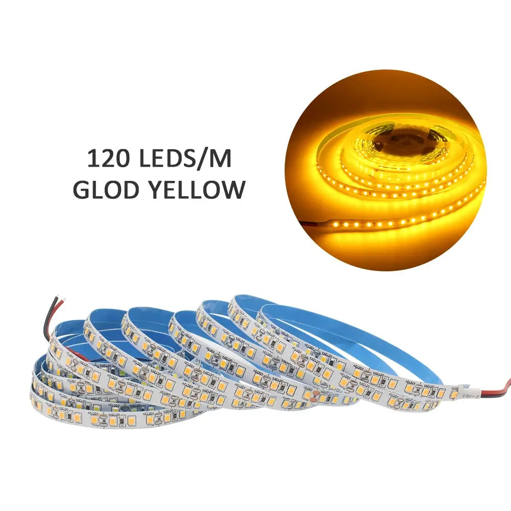 12V LED Strip SMD 2835 Warm White Flexible Tape Light 120 LED Per Meter 240 LED Per Meter Available in 1M 2M 3M 4M 5M