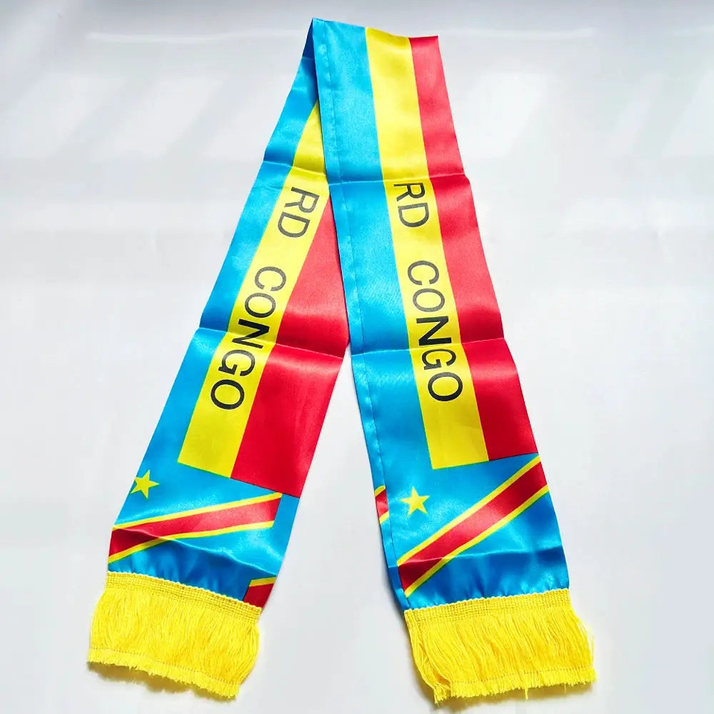 Double Sided Satin Scarf Flag USA Mexico Netherlands Iraq Haiti France