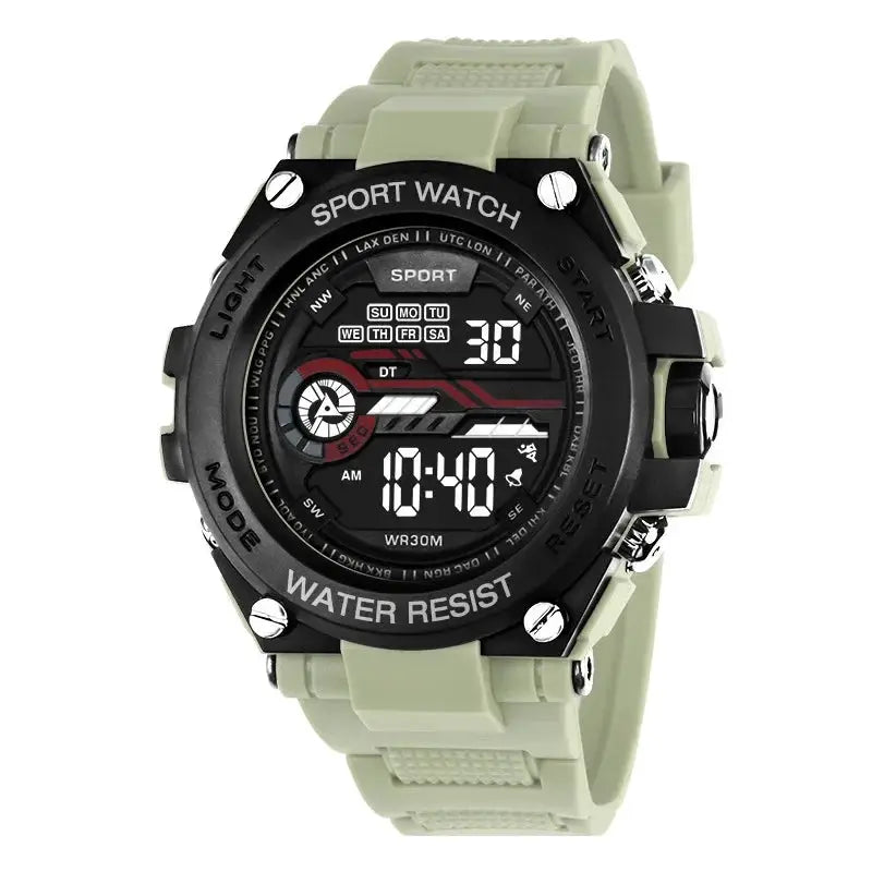YIKAZE Mens Sports Watch Waterproof Digital LED Military Style Wristwatch With Alarm Clock