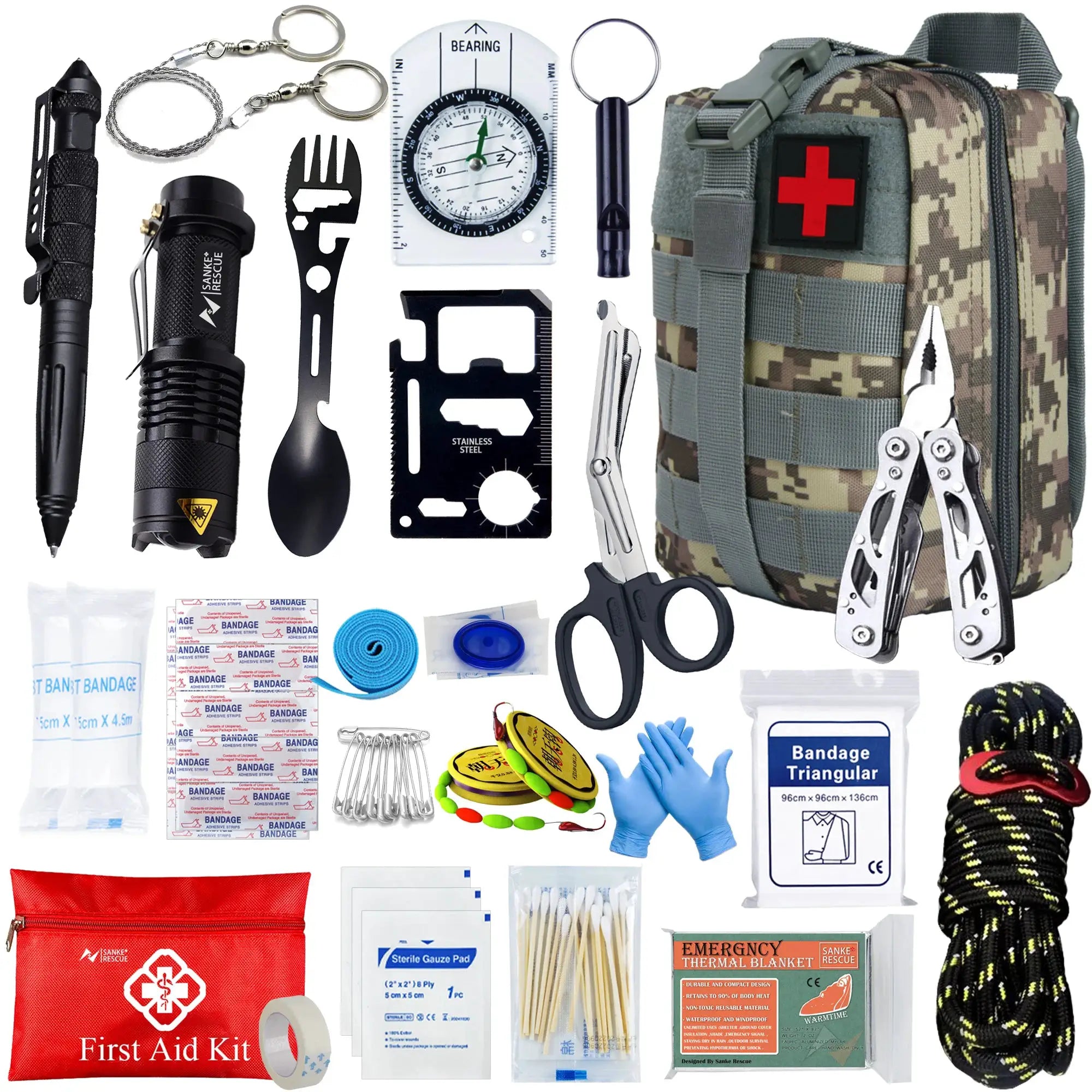Tactical First Aid Kit For Car And Outdoor Survival MOLLE Pouch Medical Bag Self Defense EDC Gear For Camping Hiking