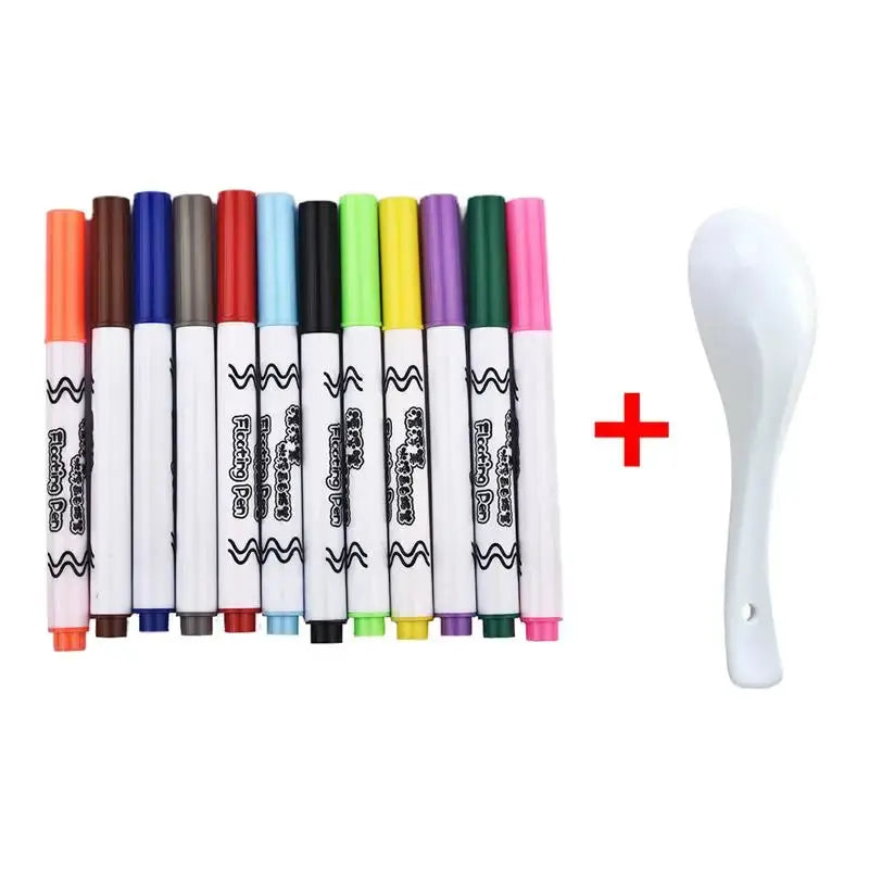 Simples Market magical water painting pens set with 12 colorful markers and a white plastic tool
