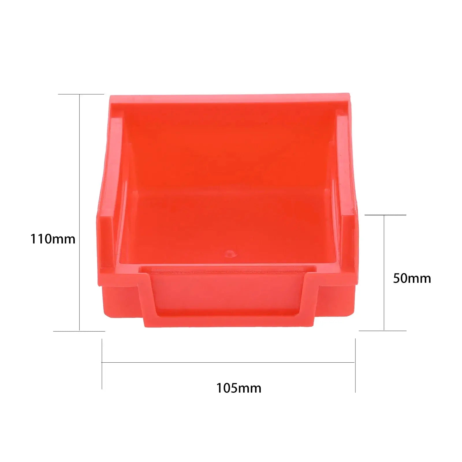 Red ABS stackable storage bin, 105x110x50mm, 1pc