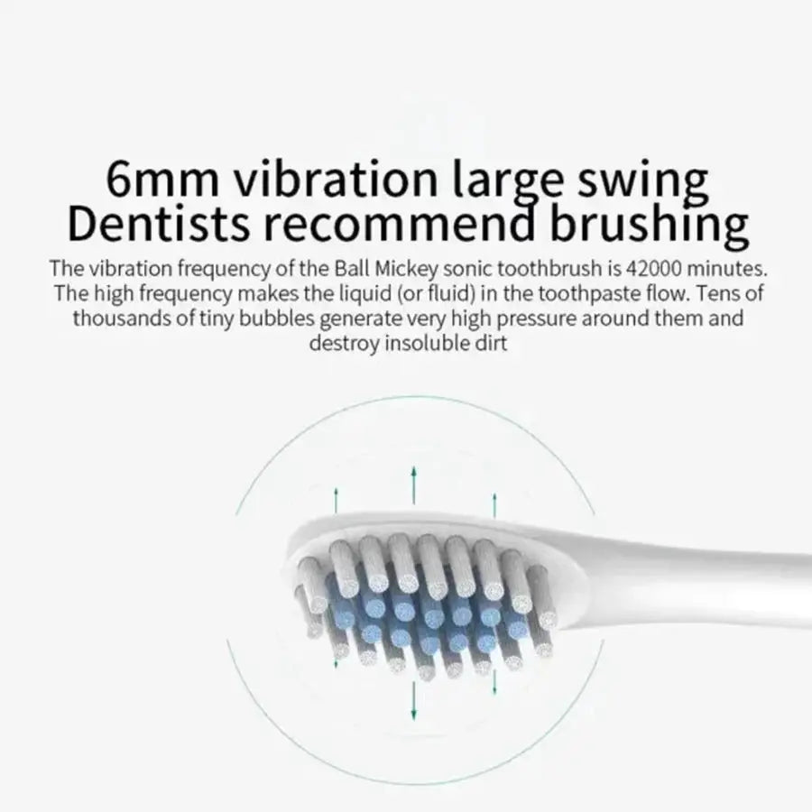 LumaCare Electric Ultrasonic Toothbrush With Six Speed Modes Waterproof USB Rechargeable Soft Bristles