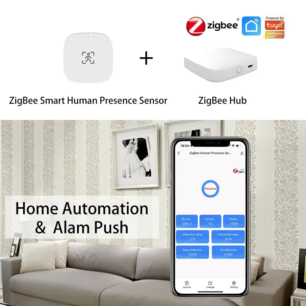 ZigBee Smart Human Presence Sensor + Hub, 2-piece white set by Simples Market