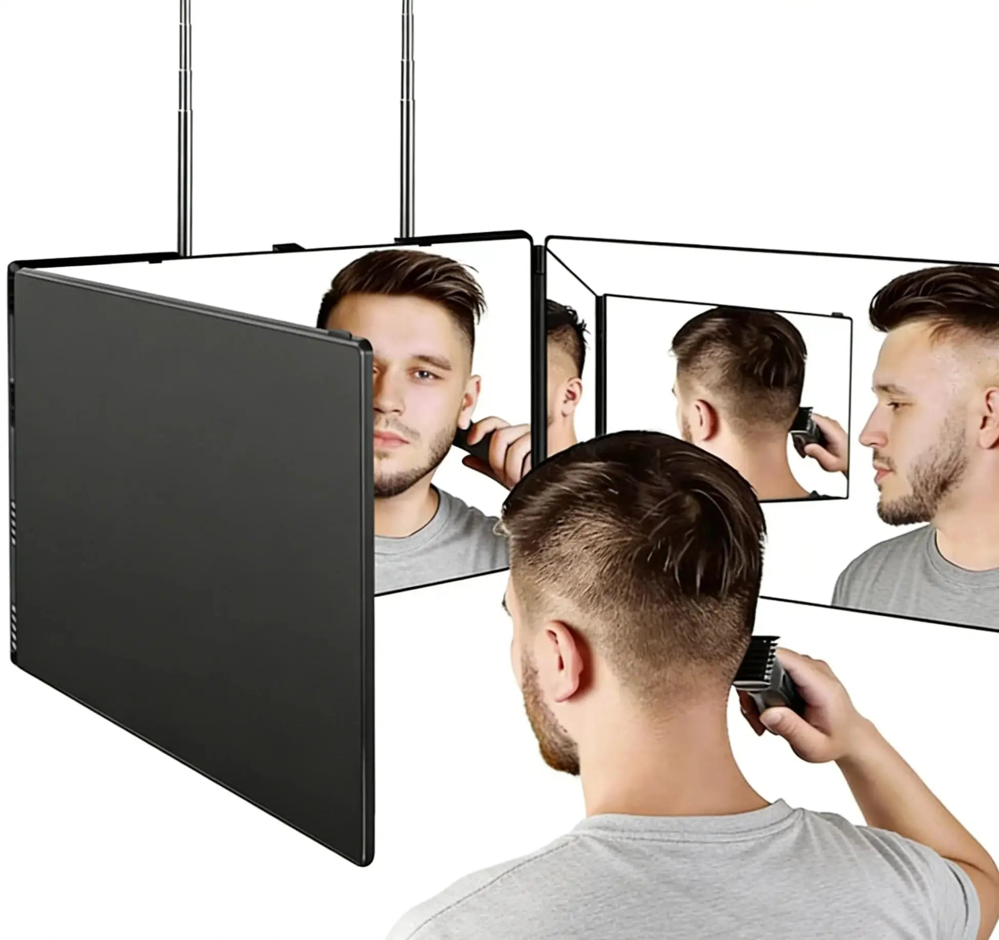 Travel 360 Trifold Makeup Vanity Mirror With Height Adjustable Hook