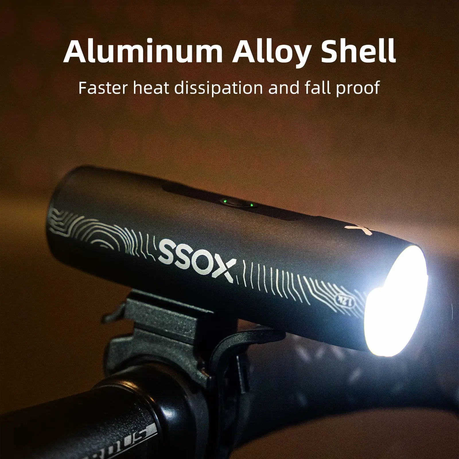 XOSS XL1200 Headlight 1200 Lumens Bike Light Waterproof Rechargeable Front Lamp Aluminum Ultralight