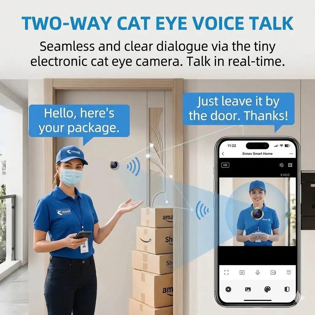Simples Market 3MP 2K WiFi video door viewer with 170° wide angle and 2-way intercom