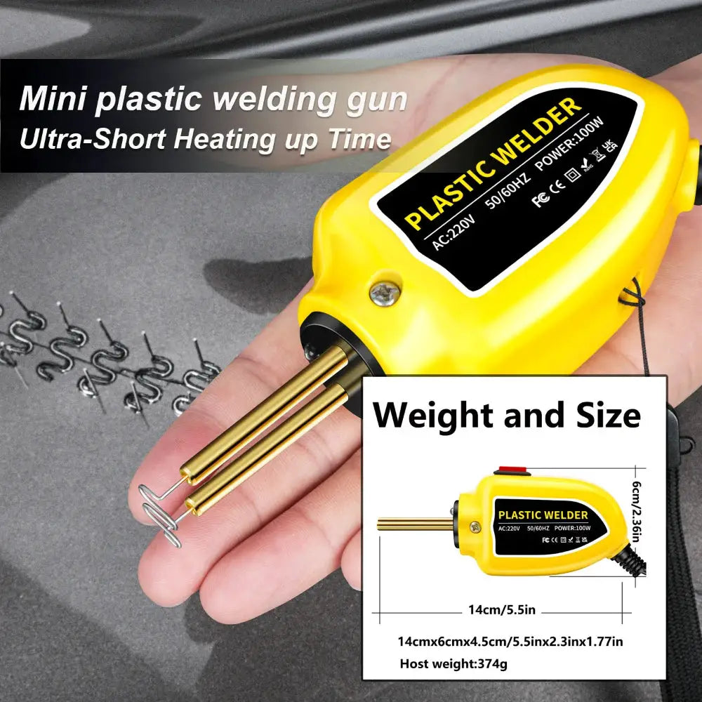 100W Plastic Welding Machine Plastic Welder Gun Bumper Repair Kit With 200Pcs Hot Staples For Car Bumper Tools