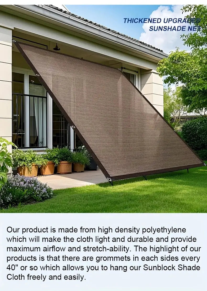 Garden Shade Cloth with Grommets, brown shade fabric by Simples Market for patio pergola