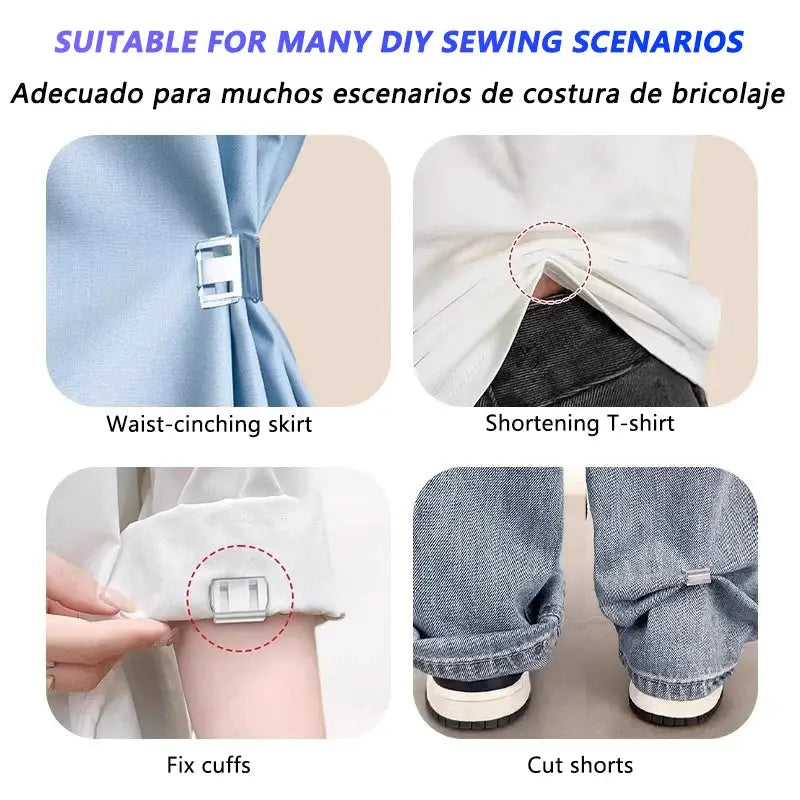 CraftEase Adjustable Invisible No Sew Concealment Buckle Trouser Clip Detachable Anti Slip DIY Clip