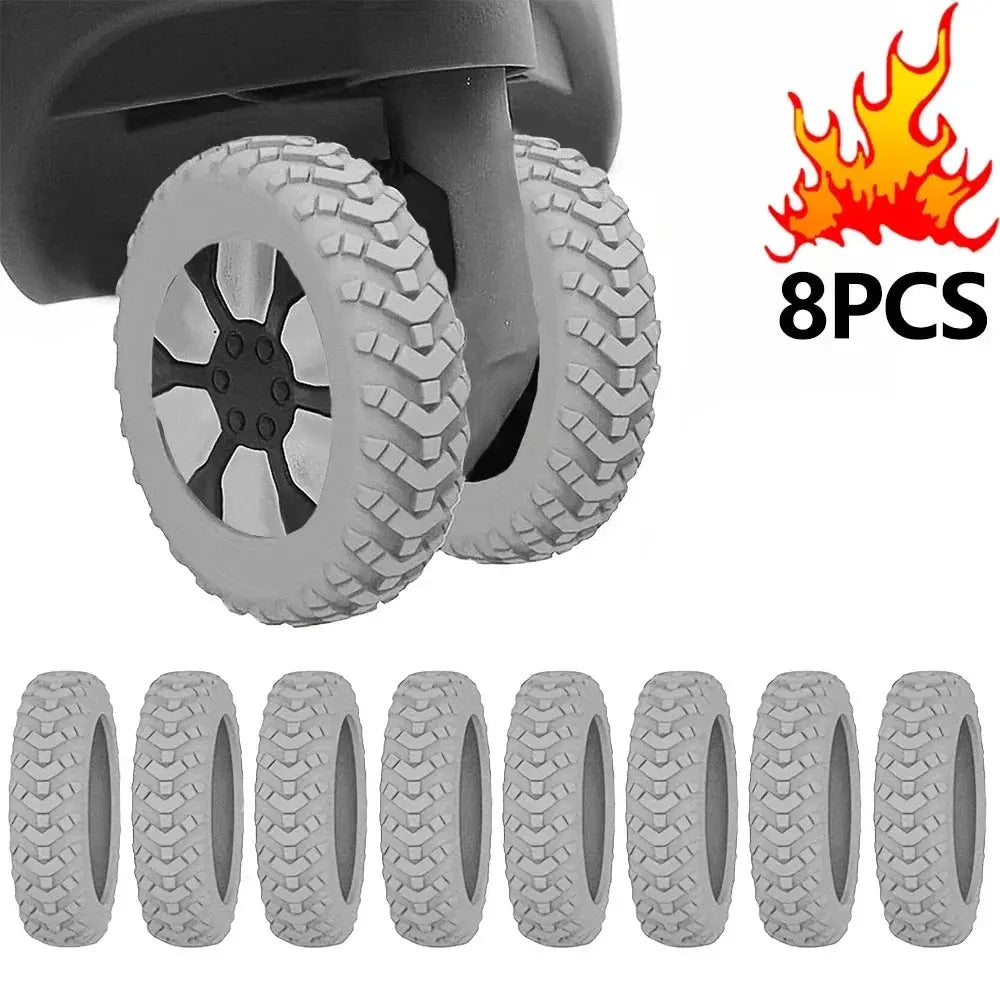 Silicone Wheel Protectors For Luggage Caster Wheels 8 Pieces Thickened Texture Noise Reduction