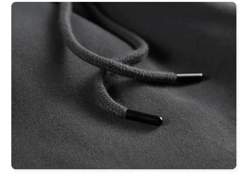 ZODF Trendy fleece sweatpants, black, 345gsm, with drawstring waist