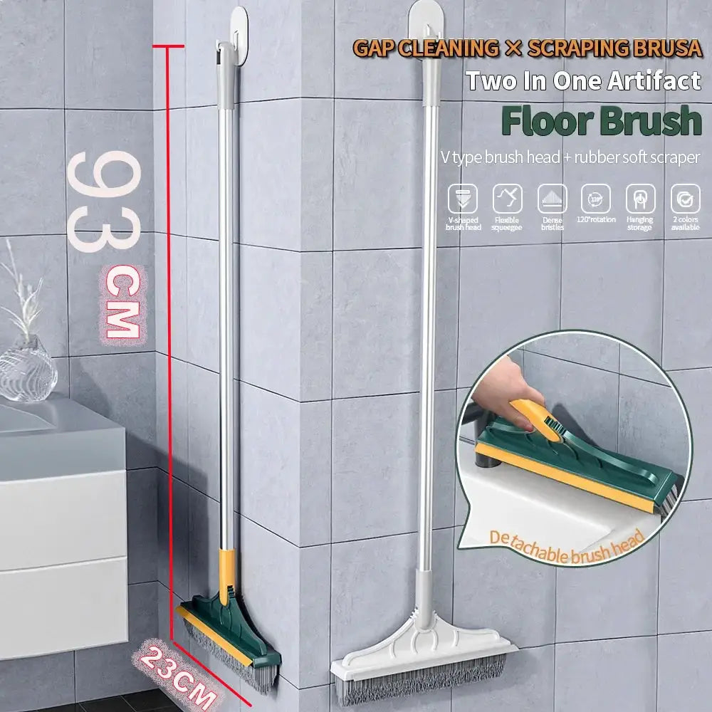 PowerScrub 3 In 1 Cleaning Brush With Long Handle Rotating Head Reaches Crevices For Deep Bathroom Cleaning