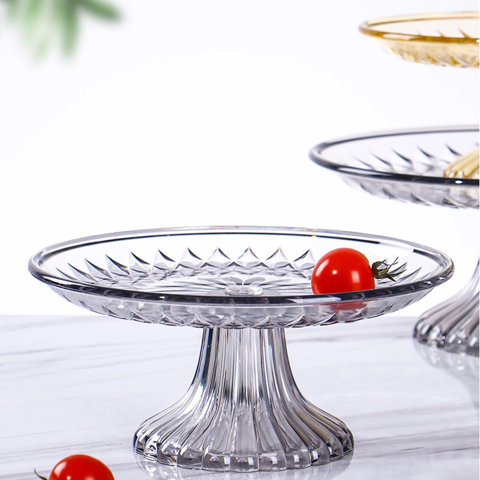 Clear Acrylic Serving Plates Set 15 20 25 30cm Dessert Tray Stand