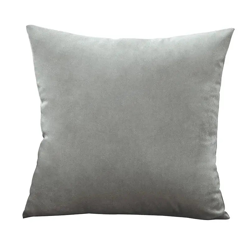 Velvet cushion cover 45x45 cm in silver-gray for living room decor
