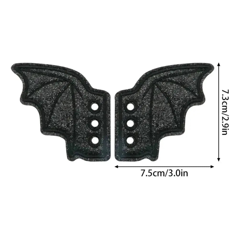One Pair Bling Bat Wing Shoe Charms For Sneaker Laces Punk Style Halloween Gift Accessory Decor