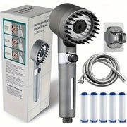 3-spray filtered rain shower head kit by Simples Market with 15 filters ABS polished chrome wall-mount sprayer and hose