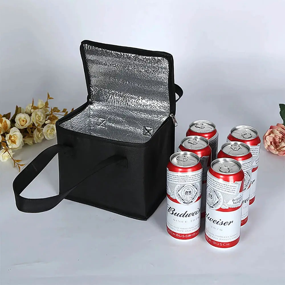 Portable Lunch Cooler Bag Folding Insulation For Picnics Beer Delivery And Food Ice Pack Included
