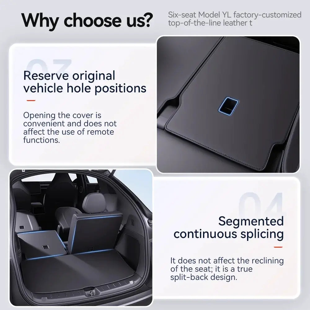 Simples Market YZ trunk mat for Tesla Model YL Juniper 2026; all-weather Nappa leather anti-scratch trunk liner