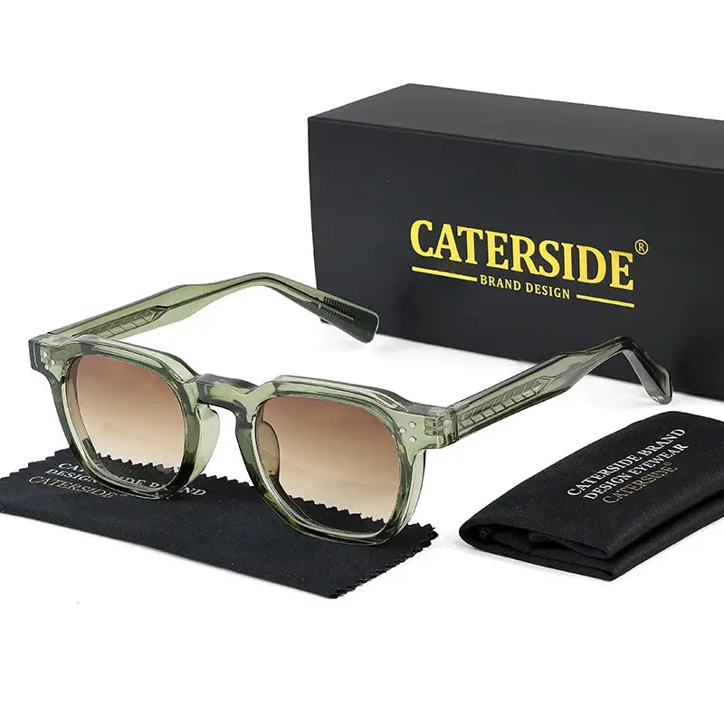 Caterside Fashion Unisex Small Frame Square Sunglasses Personalized Design With UV400 Lenses