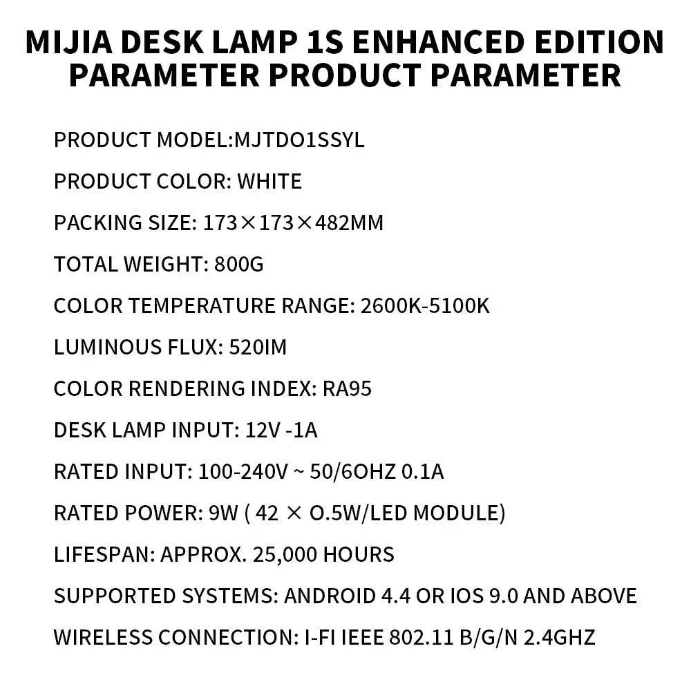 MIJIA Table Lamp 1S Enhanced Edition white Ra95 high-CRI voice-controlled fold desk light