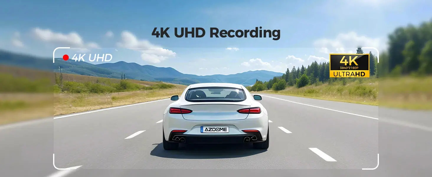 AZDOME Dash Cam GS63H 4K UHD with built-in GPS, Wi-Fi, Starvis, 2.4-inch screen