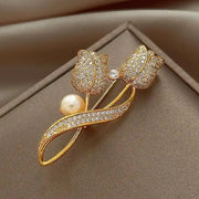 Elegant Tulip Flower Brooch Chest Pin For Women Coats Autumn Winter Fashion Gift 4858