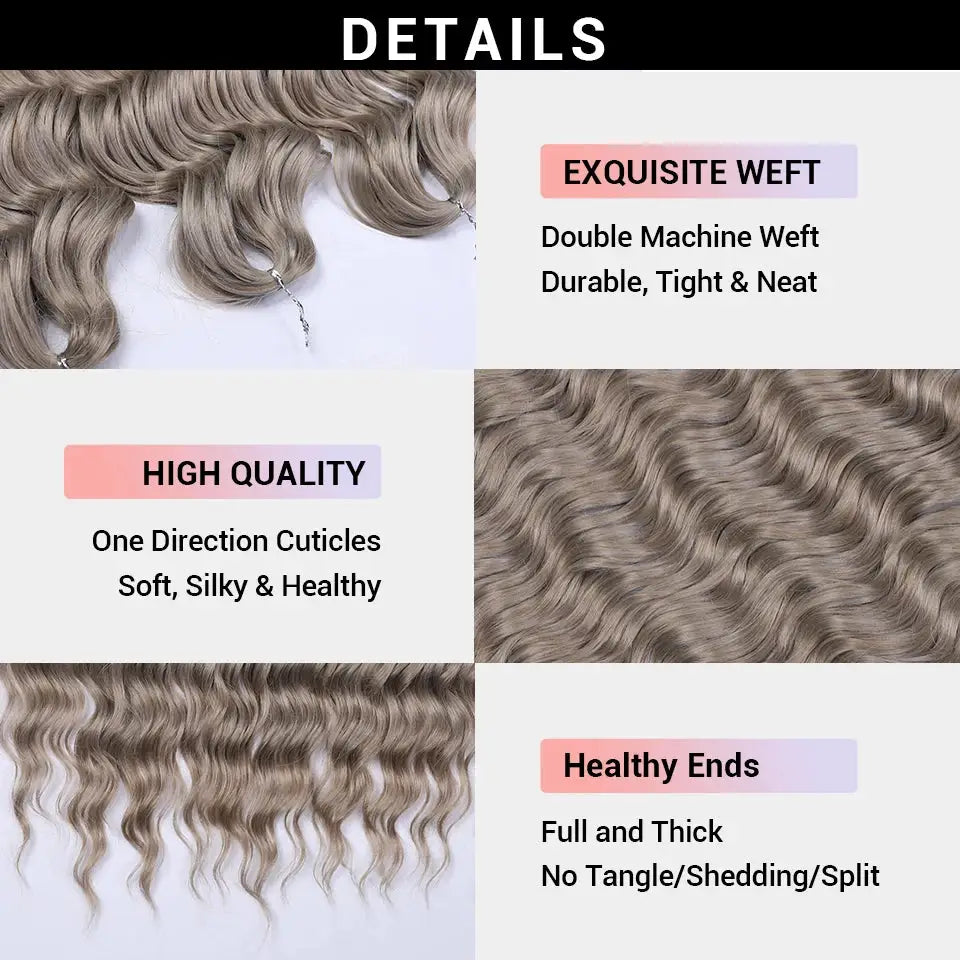 Anna Hair synthetic loose deep wave braiding extensions, 24 inch, ombre blonde water wave by Simples Market