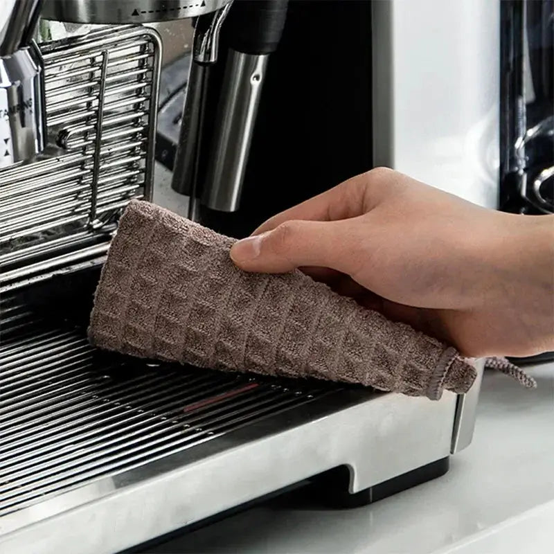 Simples Market brown square barista towel cleaning cloth for coffee machine; no lint, super absorbent