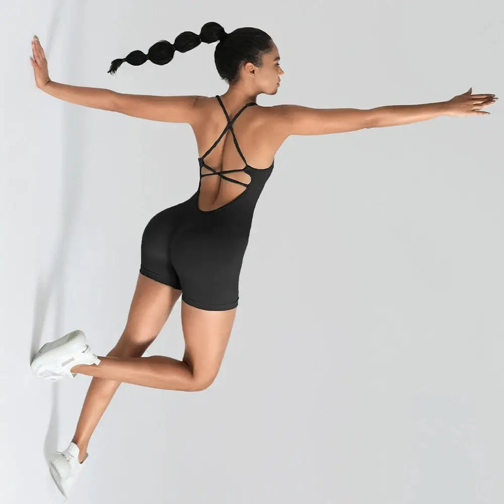 FlexAura Womens Yoga Sets Gym Jumpsuits Seamless Nylon Elastane Activewear for Ultimate Comfort and Flexibility