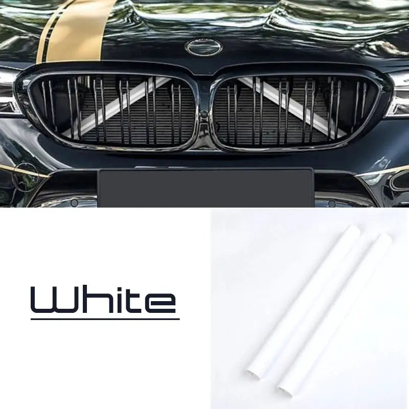 BMW front grille trim strips, white pair by Simples Market for F30–F36 and related models