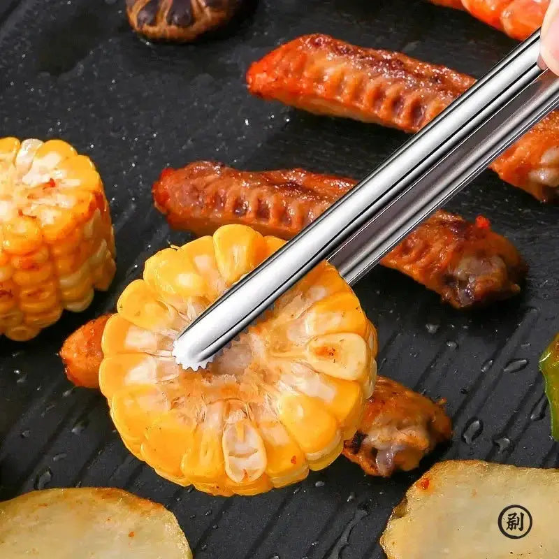 Super Grip Non Slip Kitchen Tongs Wide Tip Stainless Steel Design For Effortless Cooking Grilling And Serving