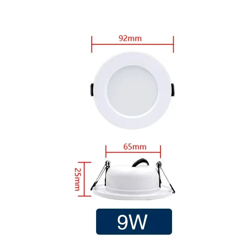 Simples Market LED downlight 9W round white recessed ceiling lamp for home illumination