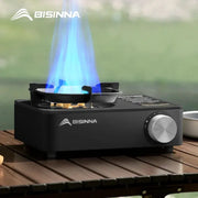 BISINNA camping gas stove, black portable dual-burner with 5800W high firepower
