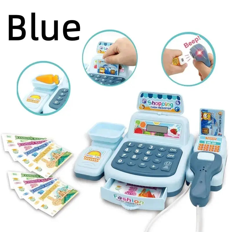 Simulation Shopping Cashier Toy Set With Electronic Lights And Sounds For Supermarket Checkout Play