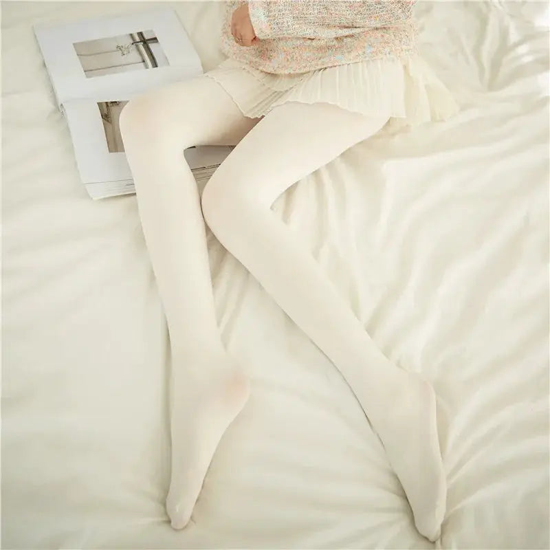 SilkNest Milk White Silk Pantyhose for Women Breathable Antibacterial Comfort Daily Wear and Dance