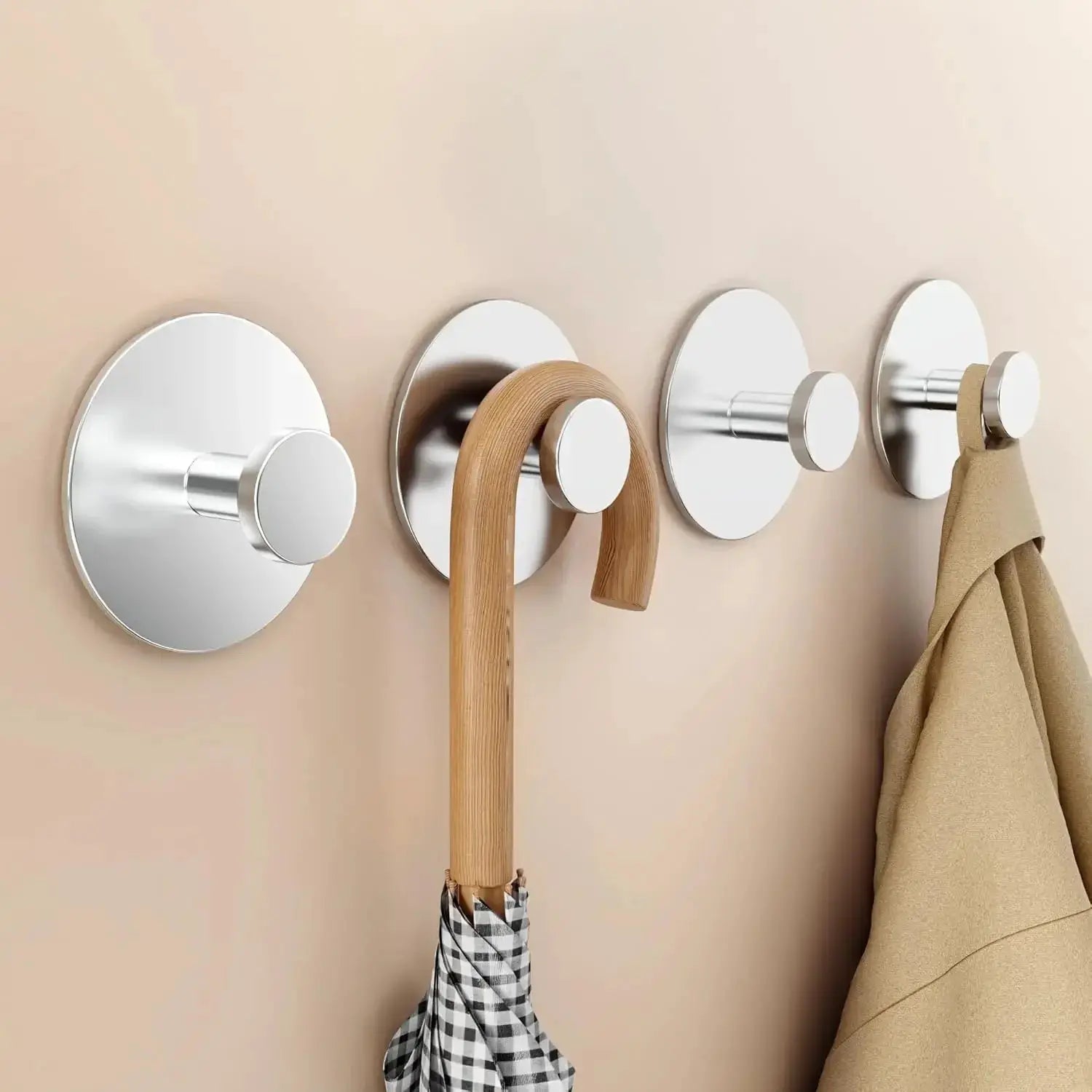 Extra Sticky Stainless Steel Towel Hooks Wall Mount Rustproof Hanger