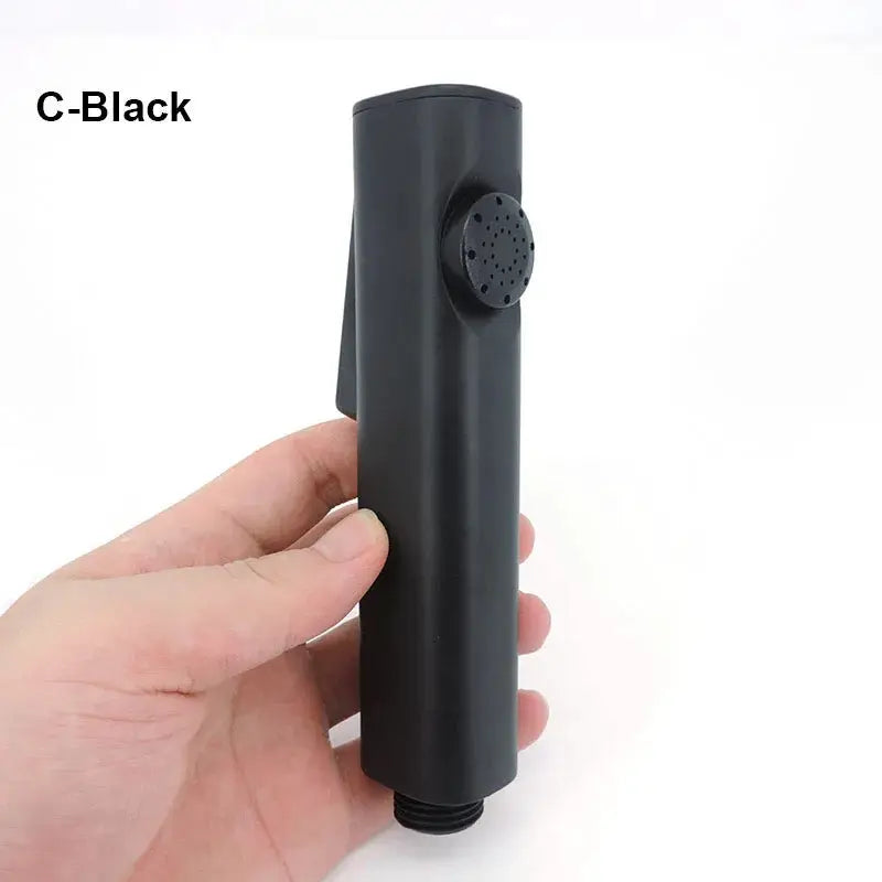 Simples Market handheld bidet spray nozzle, black ABS plastic with side-mounted spray head