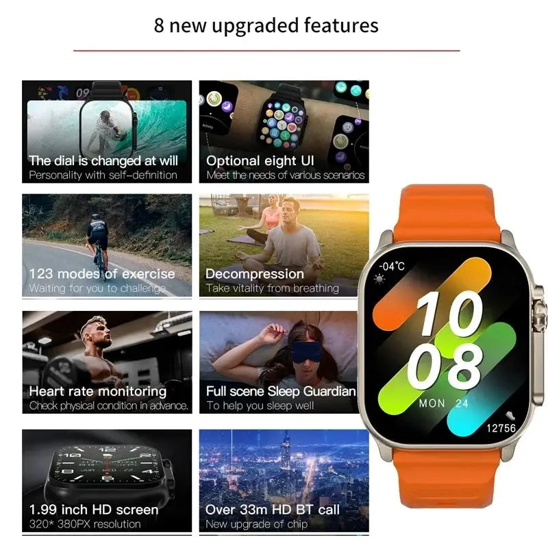 T900 Ultra 2 Smart Watch With Bluetooth Calling And NFC Wellness Tracker For Android iOS 49mm LCD Display