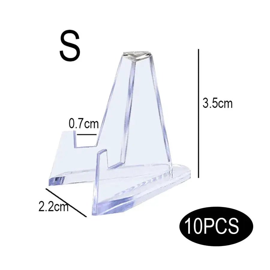 Acrylic Display Holder Transparent Triangle Stand For Commemorative Coins And Small Photo Frames Home Decor - Simples Market
