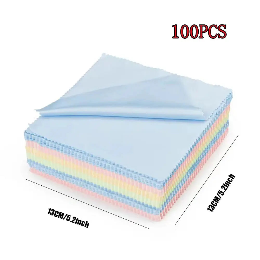 OptiGuard Eyeglasses Cleaning Cloths 5.12x5.12 Inches Microfiber Gray Brushed Set Of 10 20 30 Gentle Lens Cleaning