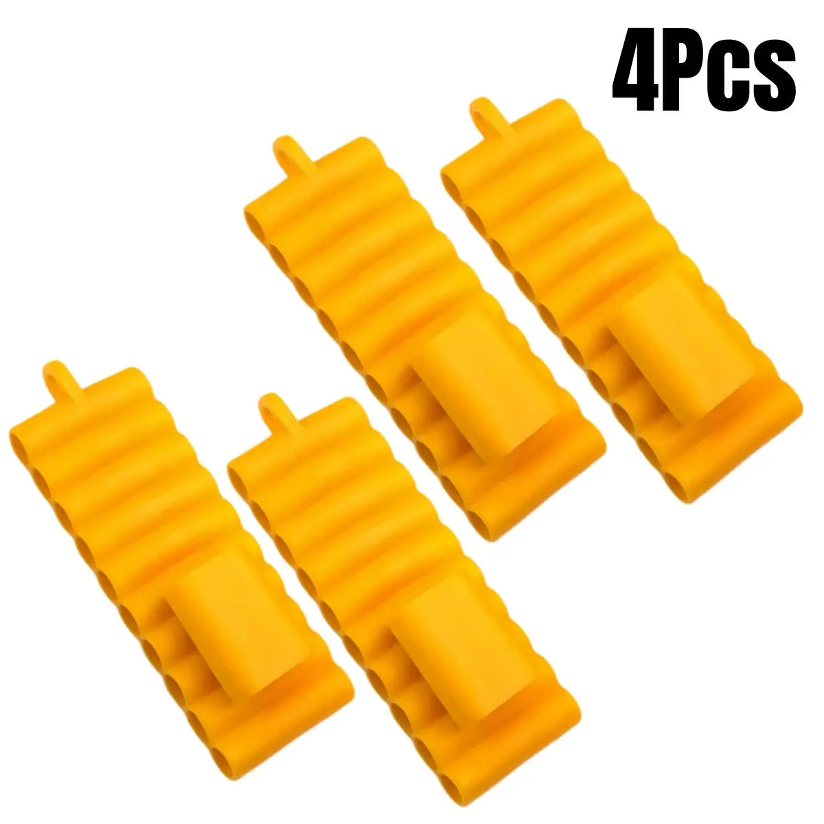 4-pack yellow soft-rubber screwdriver bit holders, 22-hole, 1/4-inch hex organizer