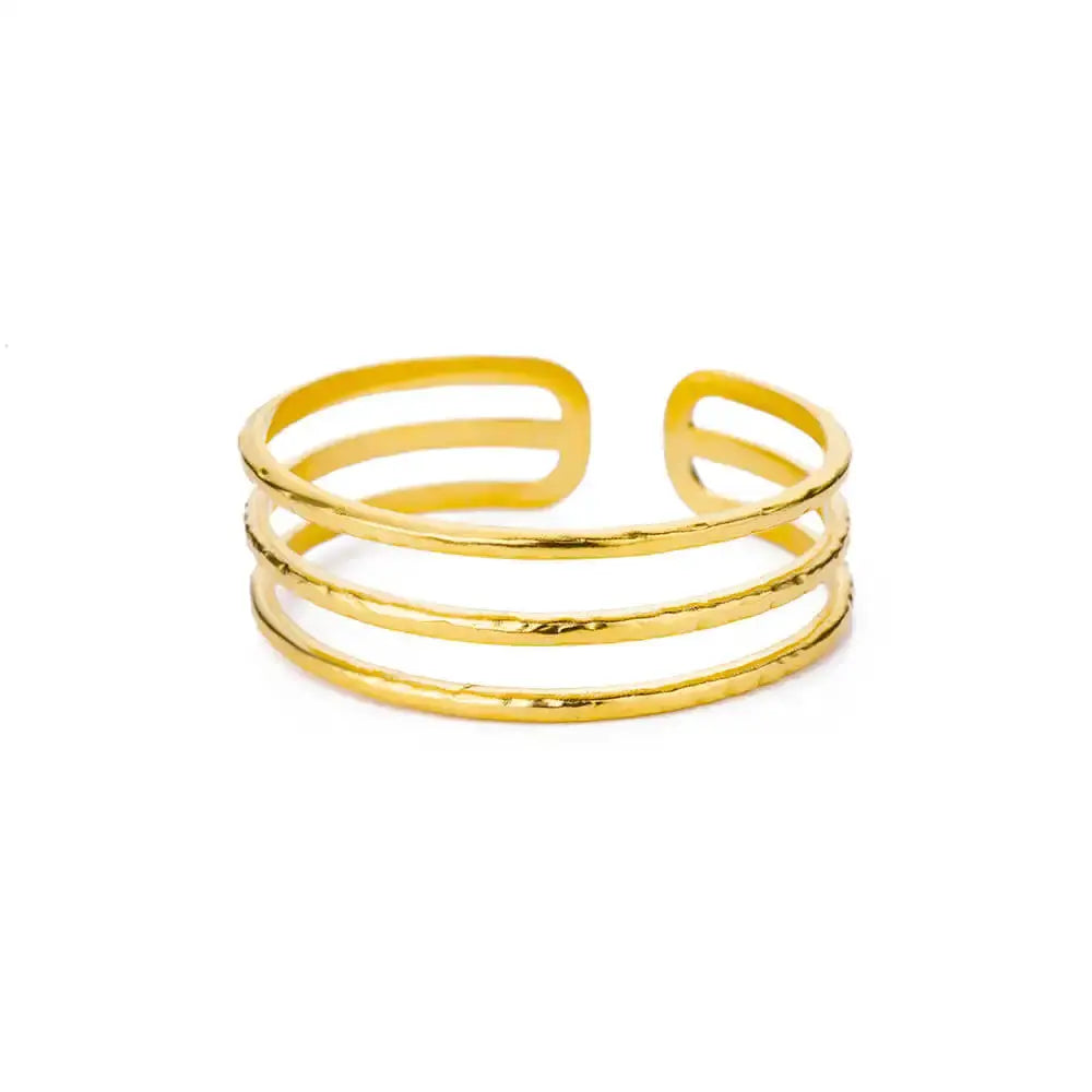 Exquisite Classic Bump Pattern Open Bangle Cuff Bracelet For Women Gold Color Stainless Steel Hand Ornament Gift