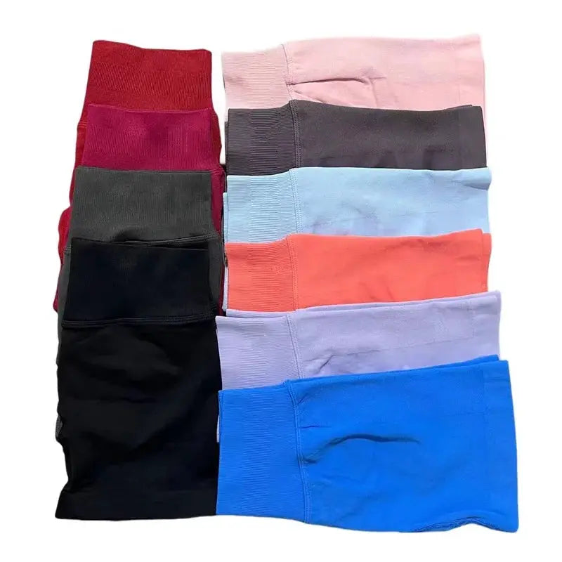 HISTELLO sports shorts pack of 10 seamless low-waist breathable workout shorts in assorted colors