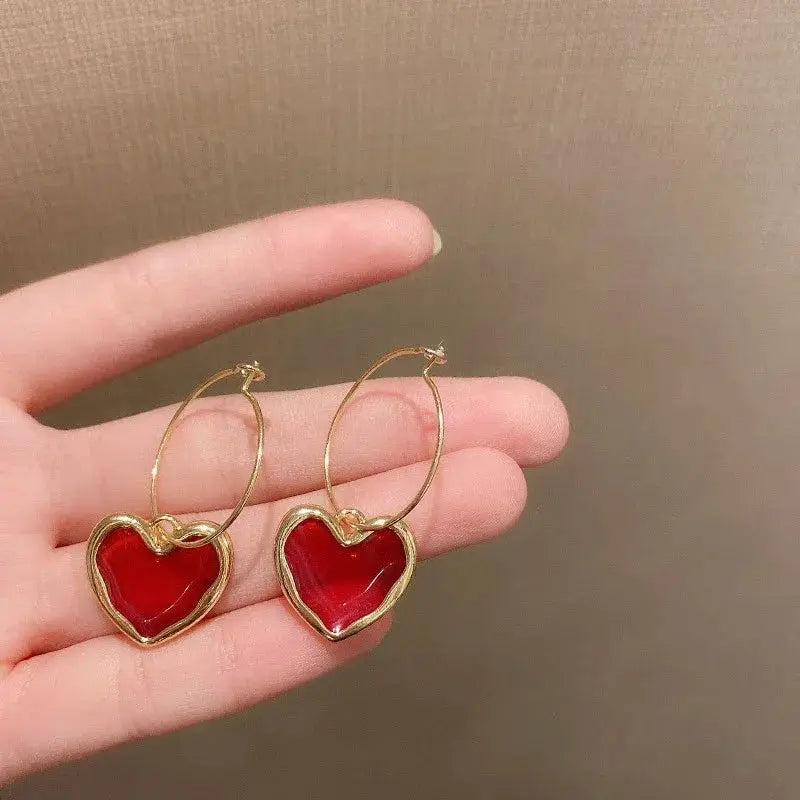 Heart Pearl Drop Earrings For Women New Fashion Sweet Elegant Trend Jewelry Accessories