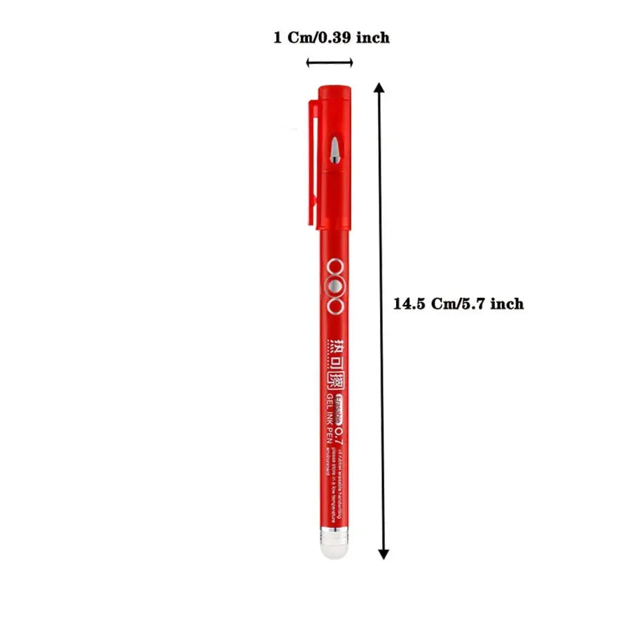 Simples Market 4-pack heat-erasable gel pens, 0.7mm bullet nib, red body