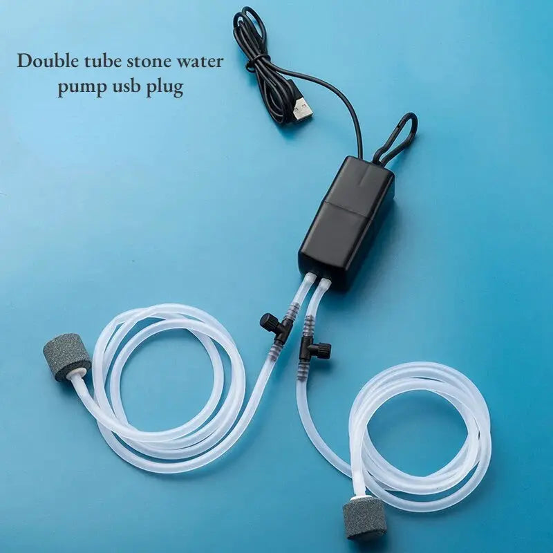 Mini USB Aquarium Air Pump Kit With Air Stone Silent High Energy Efficient Oxygenation For Fish Tanks And Portable Use